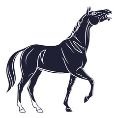 silhouette horse on white background