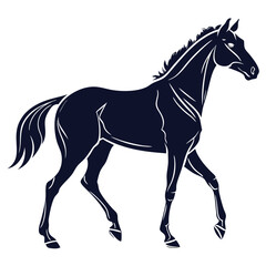 silhouette horse on white background