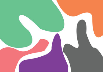ABSTRACT WHITE BACKGROUND WITH HAND DRAWN SHAPES COLOURFUL DESIGN WAVES VECTOR TEMPLATE FOR WALLPAPER COVER DESIGN