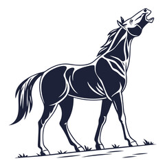 silhouette horse on white background