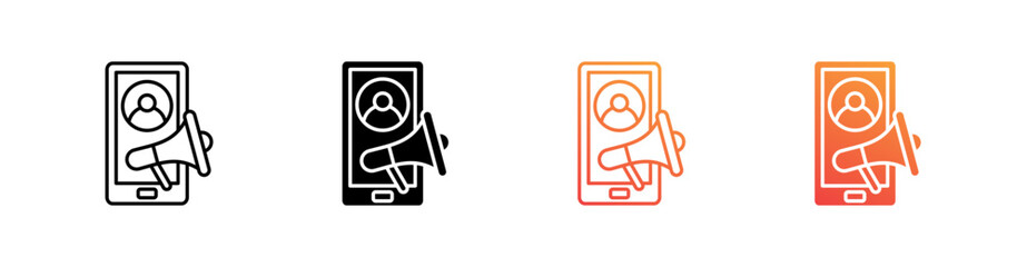 Influencer Marketing Multiple Style Icon Set Collection 