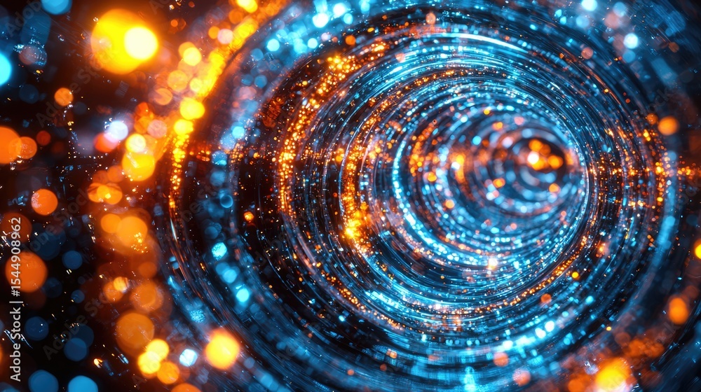 Poster dynamic light swirl effect digital space visual representation abstract design close-up view energy 