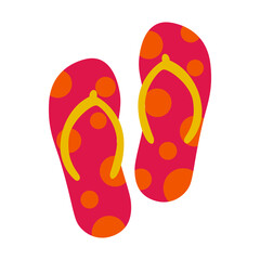 A pair of colorful flip-flops on white — Summer concept vector illustration.
