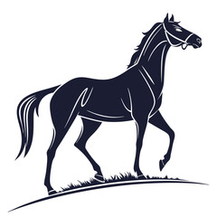 silhouette horse on white background