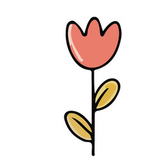 Red tulip vector illustration perfect for a spring floral design card