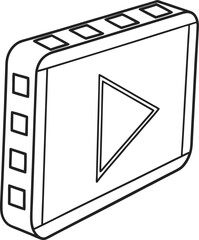 Obraz premium This vector film strip and reel icon is a perfect symbol for video and movie player designs on the web