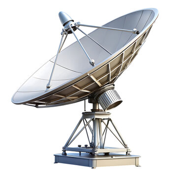 Satellite dish antenna isolated on transparent background