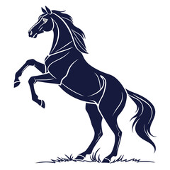silhouette horse on white background