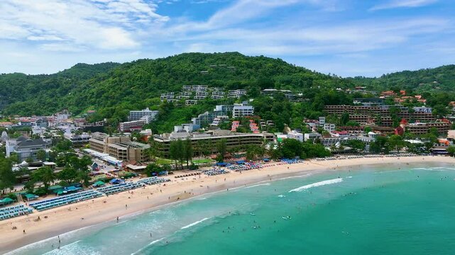 Aerial view of Kata Beach near Patong on Phuket Island, Thailand