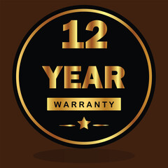 A bold red circular badge with white text displaying  ideal for product packaging, advertisements, and promotional materials to emphasize warranty coverage