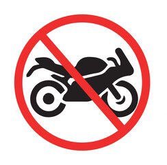 prohibition sign indicating no motorcycle parking or riding in restricted zones for safety and order