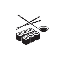 Delicious Sushi Roll with Chopsticks and Soy Sauce Ready to Serve