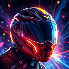 Fototapeta premium Stylish LED Safety Helmet Light for Bikers and Night Riders