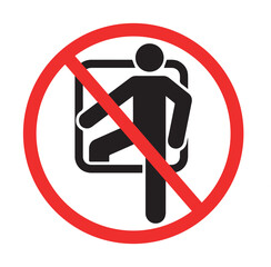 prohibition sign indicating no entry or stepping into restricted area for safety and security purposes
