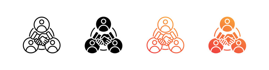 Collaboration Multiple Style Icon Set Collection 