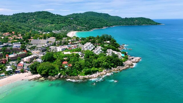 Aerial view of Kata Beach near Patong on Phuket Island, Thailand