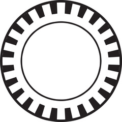 Circle Checker Frame Silhouette in Black | Geometric Border Illustration Vector Format