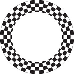 Circle Checker Frame Silhouette in Black | Geometric Border Illustration Vector Format