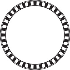 Circle Checker Frame Silhouette in Black | Geometric Border Illustration Vector Format