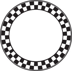 Circle Checker Frame Silhouette in Black | Geometric Border Illustration Vector Format