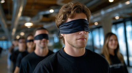 Blindfolded Team Navigating Obstacle Course with Verbal Guidance