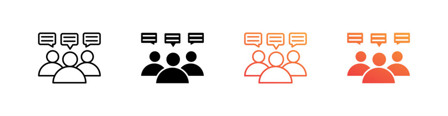 Opinions Multiple Style Icon Set Collection 