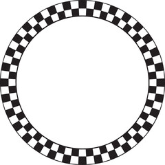 Circle Checker Frame Silhouette in Black | Geometric Border Illustration Vector Format