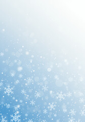 Fototapeta premium Winter snowflakes illustration with blue background and copy space 