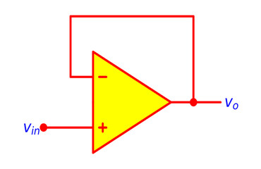 Op-Amp Voltage Buffer Circuit Diagram Electronics illustration for various educational projects 