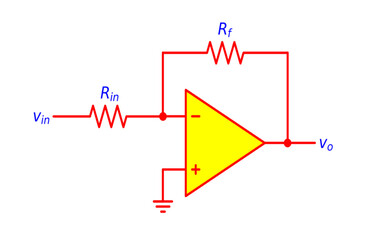INVERTING OP-AMP CIRCUIT DIAGRAM ELECTRONICS ILLUSTRATION FOR VARIOUS EDUCATIONAL PROJECTS 