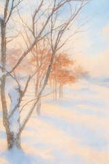 Fototapeta premium Artistic Winter Scene in Soft Light