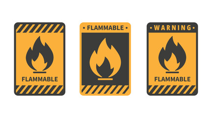 Sticker flammable sign  warning flammable  warning fire