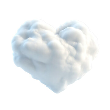 A fluffy white heart shaped cloud floats against a multicolored background