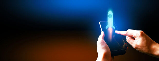 hand of businessman interactive touching a holographic of transaction financial network data...