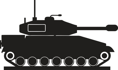 Obraz premium military weapon tank silhouette vector