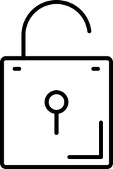 Unlock Line icon, Unlocked Cyber Security Icon &ndash; Data Breach, Privacy Risk, System Vulnerability Symbol

