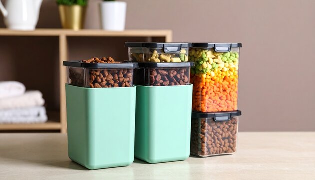 Stackable Pet Treat Organizer with Vibrant Snack Layers