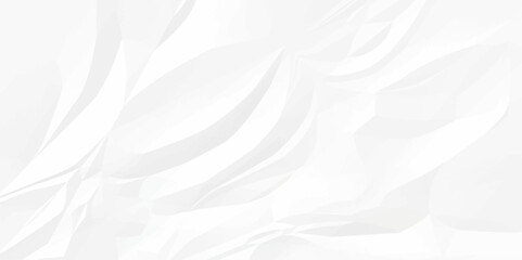 White crumpled and creased paper abstract texture background. panorama grunge wrinkly paper texture background, crumpled pattern texture.3d crumpled white paper texture.