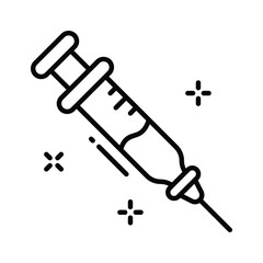 An amazing linear style icon of syringe needle
