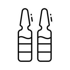 A modern linear icon featuring vials for blood samples