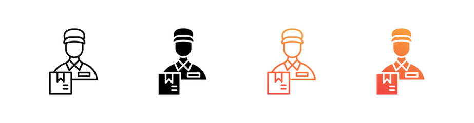 Courier Multiple Style Icon Set Collection 