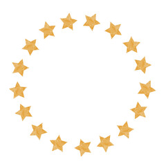 Obraz premium Frame round of stars watercolor. Clip art of geometric shapes on white background. Ideal for greeting cards, banners and baby showers