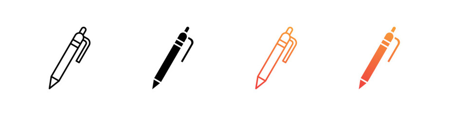 Pen Multiple Style Icon Set Collection 