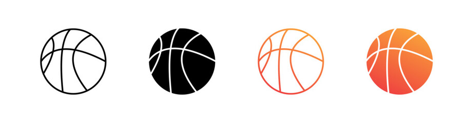 Obraz premium Basketball Multiple Style Icon Set Collection 