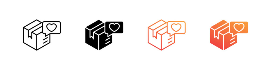 Parcel Multiple Style Icon Set Collection 