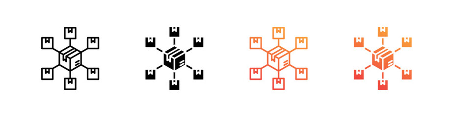 Obraz premium Distribution Multiple Style Icon Set Collection 