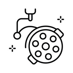 A modern outline style icon of surgical light equipment