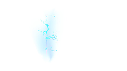 Cyan and Blue Splatter with Organic, Flowing Shapes, Creating a Dynamic and Abstract Liquid or Energy Effect on a Transparent Background

