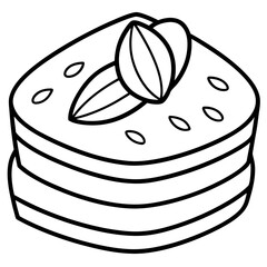 Almond Cake line art vector