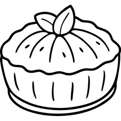 Almond Cake line art vector